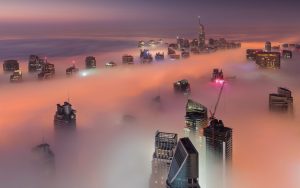 Dubai-UAE-skyscrapers-fog-clouds-morning_1920x1200